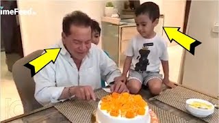 Salman Khan's Nephew Ahil Sharma's CUTE Video Cutting Cake With Grandfather Salim Khan