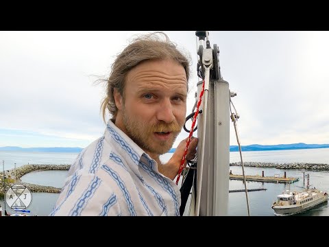 BOAT LIFE: Learning the ROPES! Mistakes & Up the Mast for the First Time! | A&J Sailing Ep.3