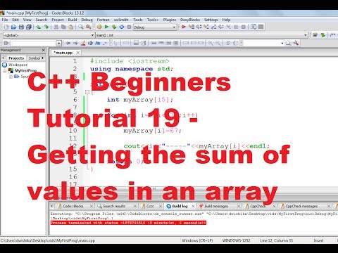 Tutorial C++ per principianti 19 - Ottenere la somma dei valori in un array