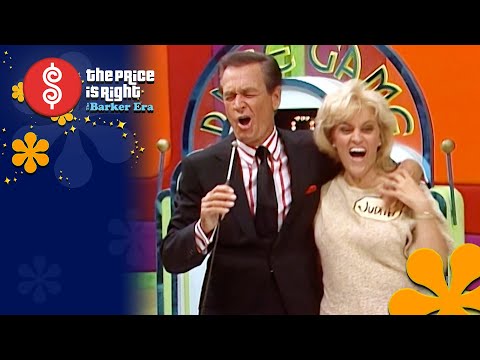 Ouch! Contestant Squeezes Bob Barker Too Tight After RACE GAME Win! - The Price Is Right 1984