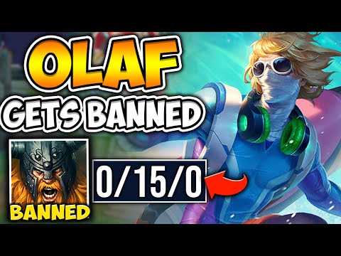 I MADE OLAF GO 0/15 WITH MY SINGED AND HE LEGIT GOT BANNED! (PRICELESS) - League of Legends