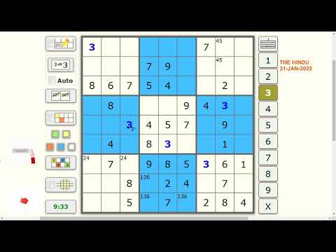 31 Jan 2022 | THE HINDU | SUDOKU | 4-STAR DIFFICULTY  | SOLUTION #SUDOKU #DAILY
