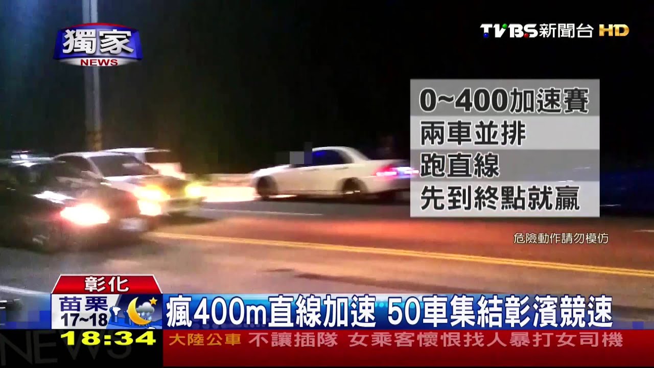 〈獨家〉瘋400m直線加速 50車集結彰濱競速