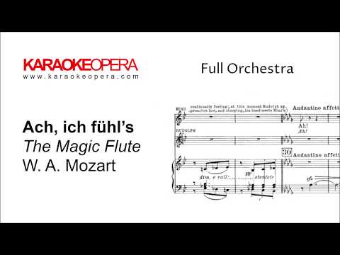 Karaoke Opera: Ach Ich Fühls - Die Zauberflöte (Mozart) Orchestra only with printed music