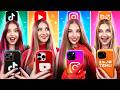 Chica Instagram VS TikTok VS YouTube VS Temu Si Las Redes Sociales Fueran Personas