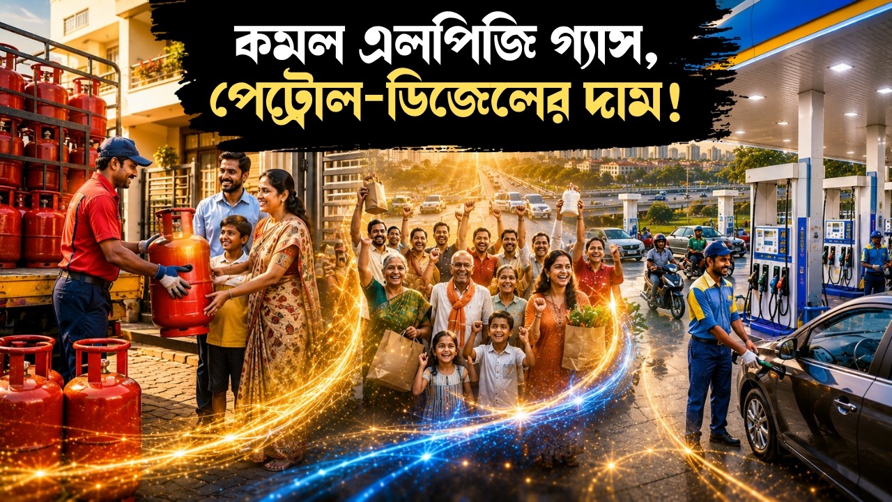 একসাথে কমল এলপিজি গ্যাস, পেট্রোল-ডিজেলের দাম!