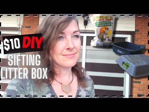DIY Sifting Litter Box | Wood pellets for a safe alternative to clay/gravel!