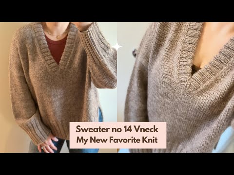 sweater no 14 v neck, louvre sweater, helix knitting, sewrella yarns, future plans podcast 16