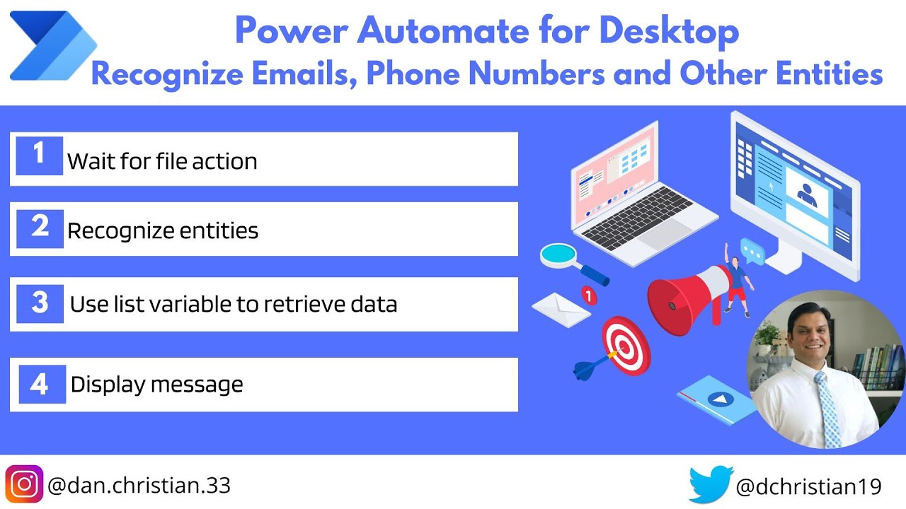 Recognize Emails, Phone Numbers and Other Entities in Power Automate for Desktop