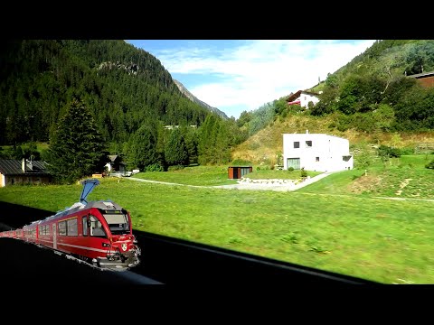 Zug Mitfahrt Landquart - St. Moritz , Susch-Zernez , Train ride, Viagem de trem