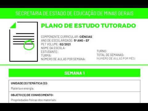 Atividade de Ciências do PET volume 2 semana 1.