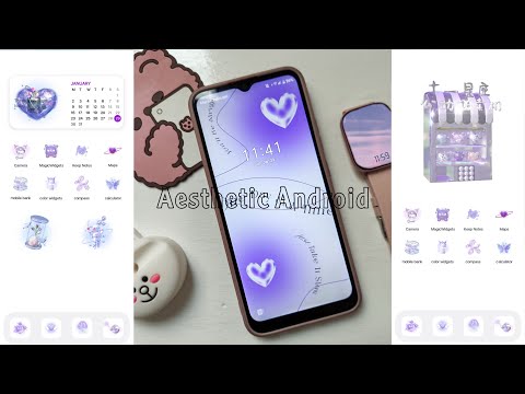 how to customize aesthetic iOS16 on android phone (Realme c11 2021) Aesthetic purple theme
