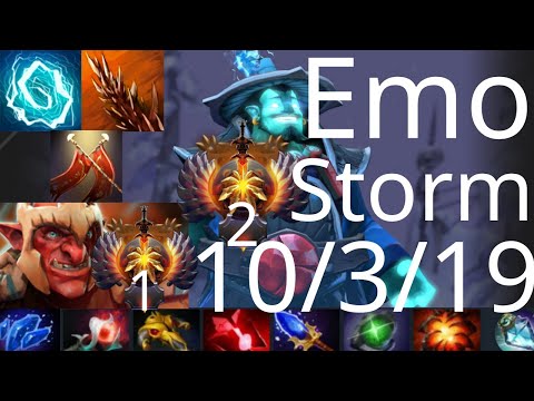 Emo Storm Spirit vs eurus Troll Warlord, Chaos Knight, Tiny - Electric Vortex: multi stuns - dota2