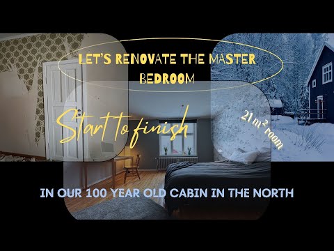 Master bedroom renovation at our 100 year old remote mountain cabin in the Nordics.