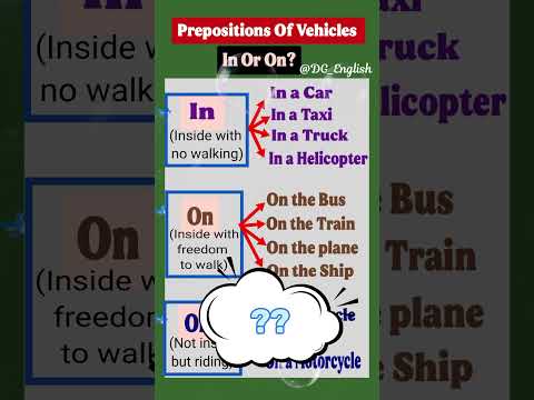 Important Grammar Rules | In Or On? - Prepositions Of Vehicle 🚙