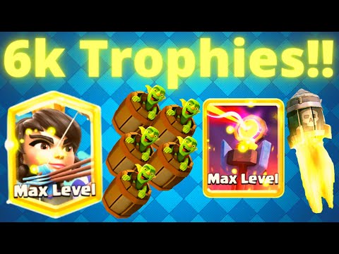 6,000 Trophies Gameplay in Clash Royale with Classic Log Bait! - LIVE Trophy Pushing with Log Bait!