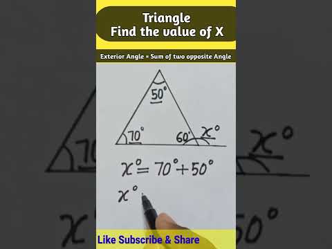 Triangle || Find the value of X (Angle) || @Sky Struggle Education #short