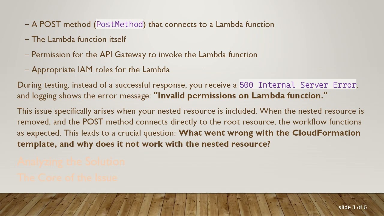 Resolving 500 Internal Server Error in AWS API Gateway with Nested Resources