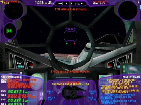 Playthrough of TIE Fighter Total Conversion Battle 3 Mission 5 - Thrawn Inspects NL-1