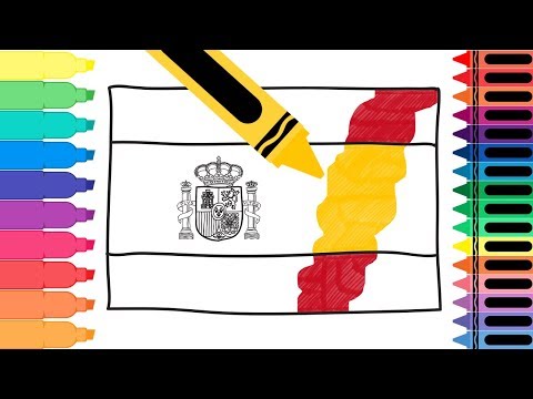 How to Draw Spain Flag - Drawing the Spanish Flag - Coloring Pages for kids | Tanimated Toys