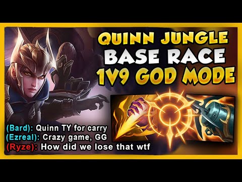 RANK 1 QUINN HARD CARRIES AS JUNGLE WITH A BASE RACE FINISH (RIP SANGUINE BLADE) - League of Legends