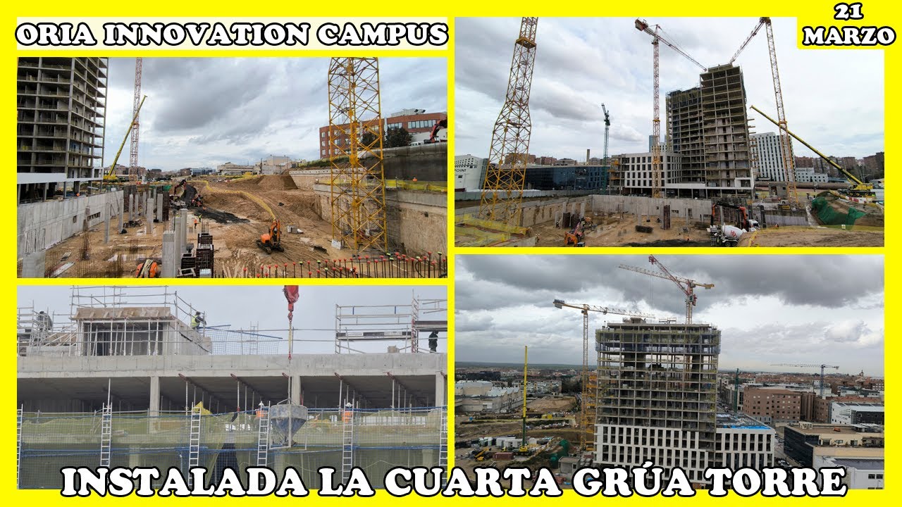 🚧 YA ESTÁ INSTALADA LA CUARTA GRÚA TORRE | ORIA INNOVATION CAMPUS | 21 MARZO 2025 🚧