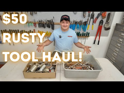What's hiding in this bin of rusty old tools for $50! Tool haul on a budget!