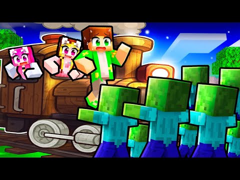 Scapa de INVAZIA *ZOMBIE* cu Trenul CASA pe Minecraft...