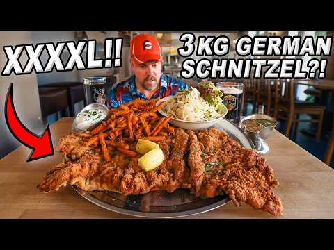 Almost Everyone Fails MaxiMahl’s XXXXL German Schnitzel Challenge in Dresden, Germany!!