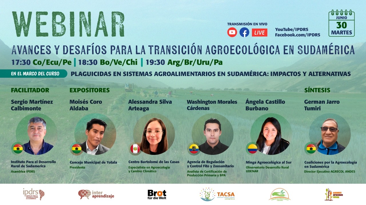 💻🌱🌾 #webinar | 𝗔𝘃𝗮𝗻𝗰𝗲𝘀 𝘆 𝗱𝗲𝘀𝗮𝗳𝗶́𝗼𝘀 𝗽𝗮𝗿𝗮 𝗹𝗮 𝘁𝗿𝗮𝗻𝘀𝗶𝗰𝗶𝗼́𝗻 𝗮𝗴𝗿𝗼𝗲𝗰𝗼𝗹𝗼́𝗴𝗶𝗰𝗮 𝗲𝗻 𝗦𝘂𝗱𝗮𝗺𝗲́𝗿𝗶𝗰𝗮