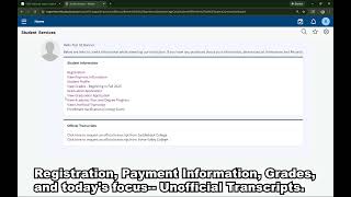 Unofficial Transcript Tutorial