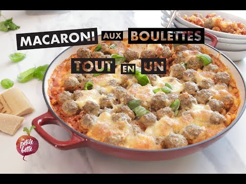 GRATIN DE MACARONI AUX BOULETTES TOUT EN UN 🍝 RECETTE ONE POT 🍝 Tuto