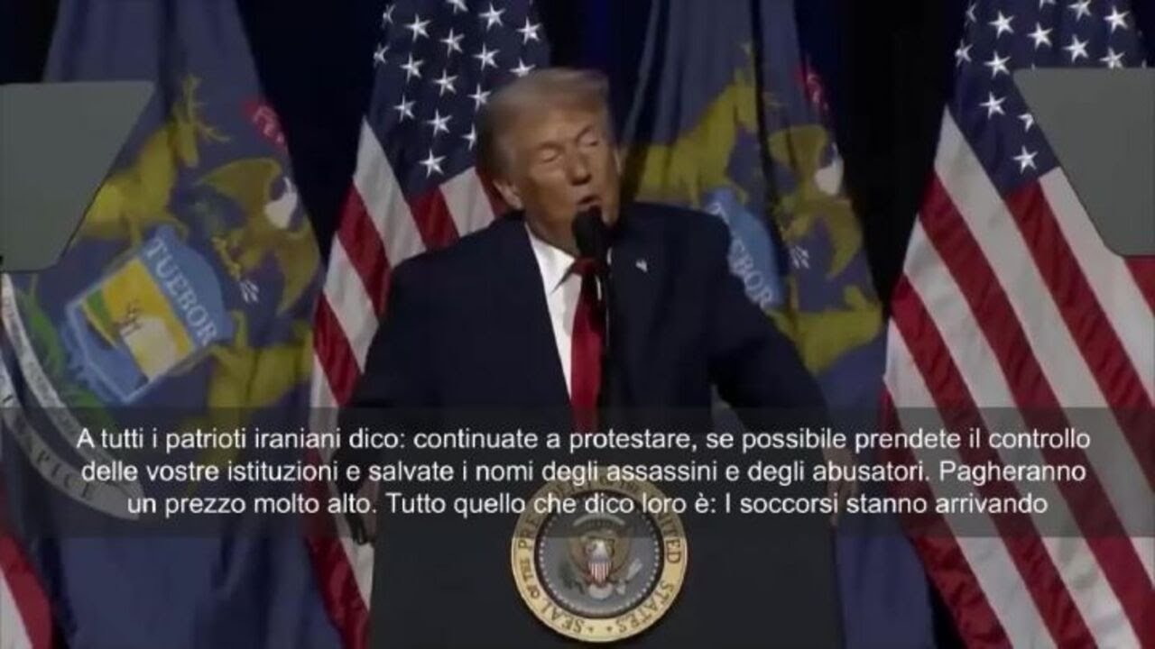 Trump: Ai patrioti iraniani dico di continuare a protestare, i soccorsi stanno arrivando