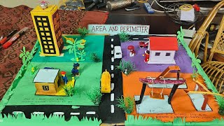 Area and perimeter school project maths exhibition by Pranav KR 2024