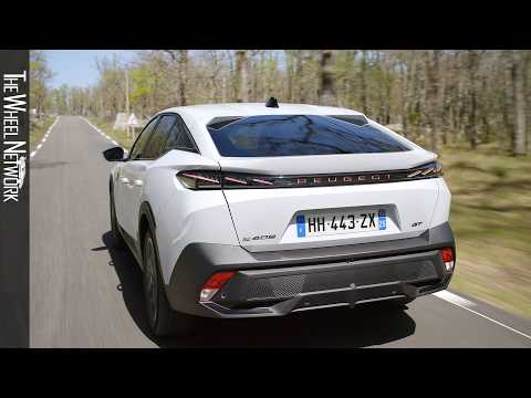 2027 Peugeot E-408 GT Exclusive (EV) | Okenite White | Driving, Interior, Exterior [4K]