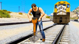 STOPPING THE TRAIN In GTA 5 - Amazing Experiments #4 - GTA 5 Gameplay