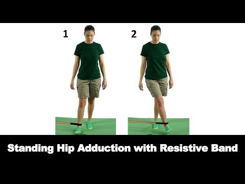 Standing Hip Adduction with Resistive Band - Ask Doctor Jo