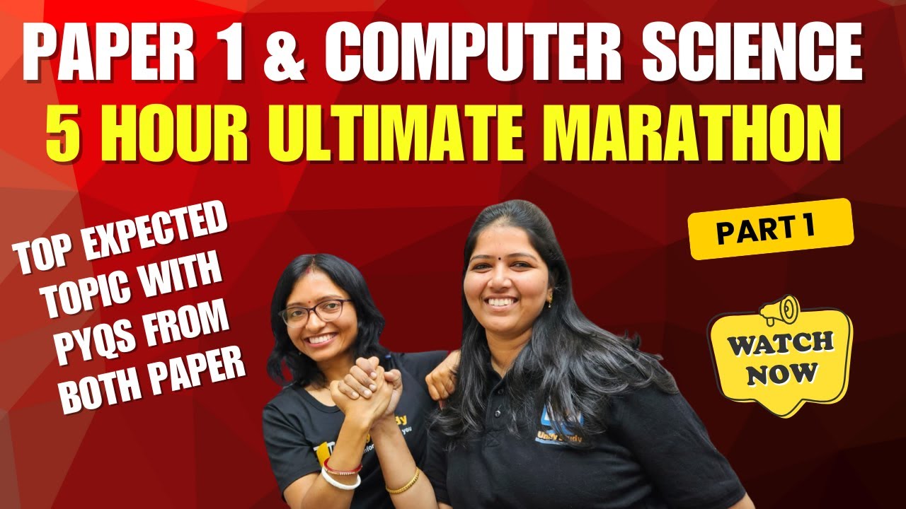 5 Hours MARATHON-UGC NET-Paper 1 & Computer Science Together| Most Expected Topic & Questions-PYQs