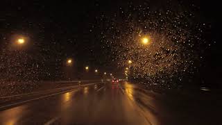 ASMR Highway Driving in the Rain at Night (No Talk