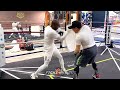 YORDENIS UGAS PUTS CUBAN BOXING TECHNIQUES ON DISPLAY WITH TRAINER ISMAEL SALAS IN WORKOUT