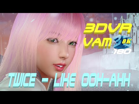 3DVR180 VaM 8K60F TWICE - Like OOH-AHH (OOH-AHH하게), Dance in the snow, MMD, 雪の中でダンス