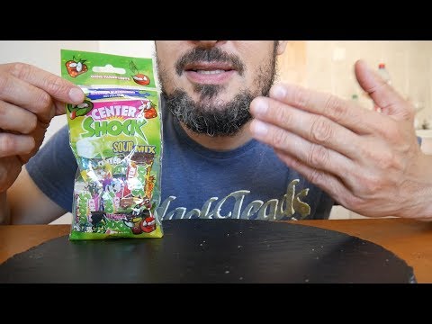 ASMR Chewing Sounds – Center Shock – 8 flavors of sour bubble gum