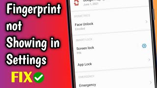 FIX Fingerprint Not Showing in Settings - Fingerprint Option Missing - Redmi, Infinix, Tecno, vivo