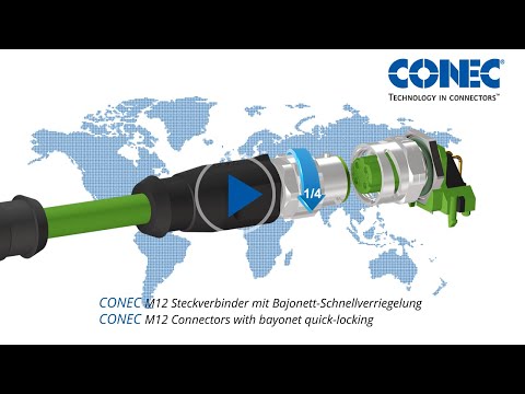 CONEC M12 Steckverbinder Serie mit Bajonett-Schnellverriegelung