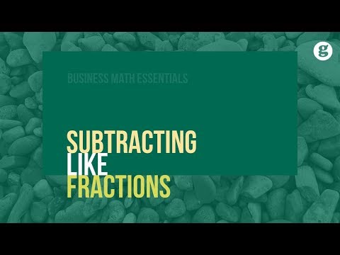 Subtracting Like Fractions