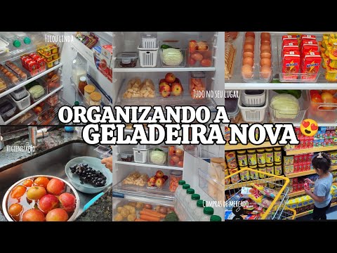 ORGANIZANDO A GELADEIRA ✨ DIA DE MERCADO, como organizo minha geladeira de forma prática para o dia