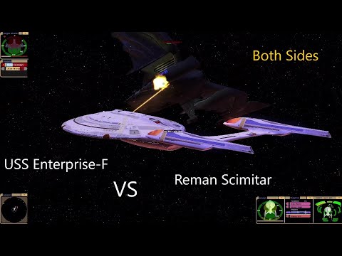 USS Enterprise F VS Reman Scimitar | Both Sides | Star Trek Bridge Commander Battle |