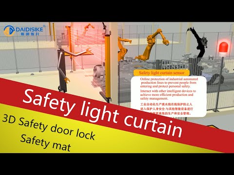 3D Animation: How Light Curtains, Door Locks, Safety Mats & LiDAR Guard a Machine