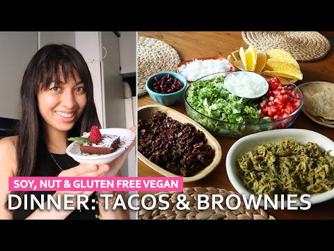 Allergy Friendly Vegan Chicken Tacos, Vegan Beef Tacos & Brownies
