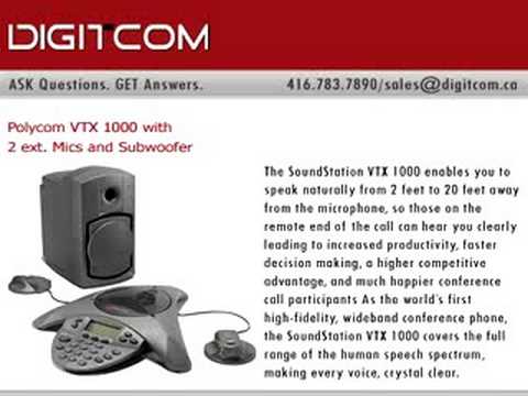 Polycom VTX 1000 with 2 ext. Mics and Subwoofer, Digitcom.ca, Telephone Systems, VoIP